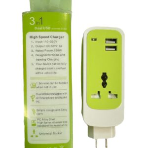 3 in 1 Dual USB Universal Socket
