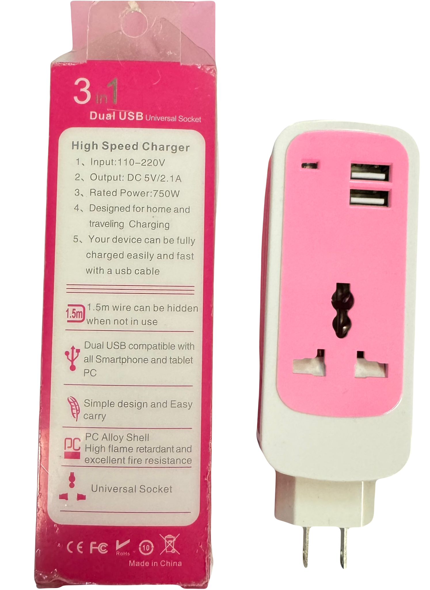 Dual USB - Pink