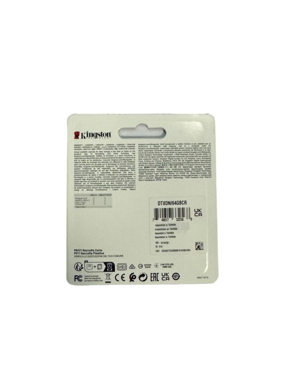 Memory Storage 64GB Kingston Hardware Interface USB, USB 3.2 Gen 1 - Image 2