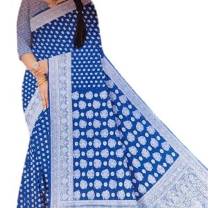 Booti Printed Saree for Women with Traditional Prints and Jari Border - Multiple Colors