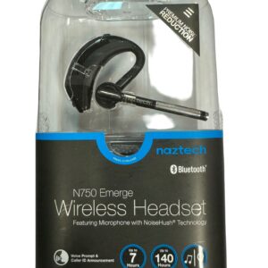 Naztech - Bluetooth Headset Mono n750 Emmerged with Boom Mic Noise Cancelling 7 Hours Talk Over Ear Design