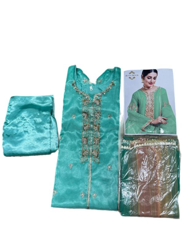 New Arrived Pakistani Ethnic Party Wear Worked with Sequins, Beads and Embroidery with Paint Style Salwar Kameez Suit Ready to Wear for Women with Dupatta - Image 6