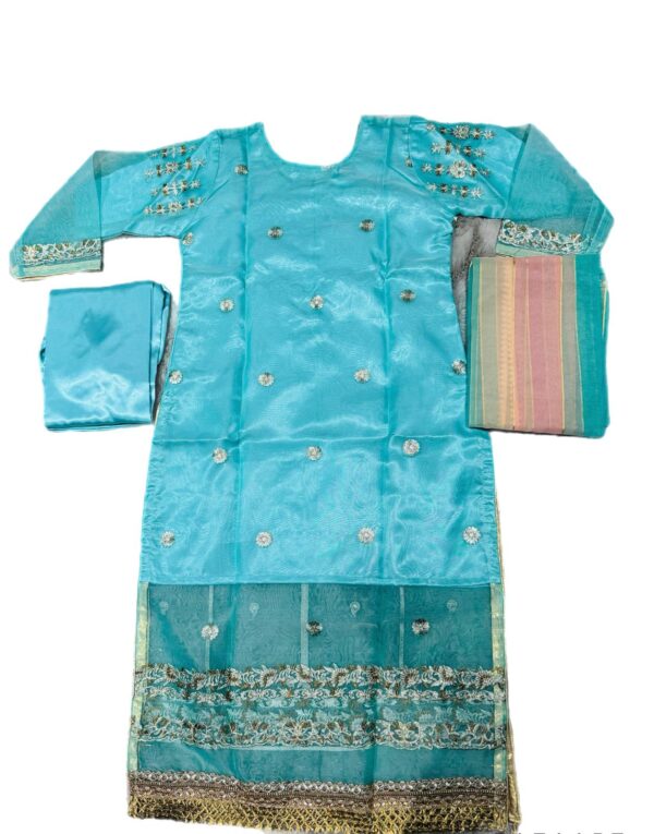 New Arrived Pakistani Ethnic Party Wear Worked with Sequins, Beads and Embroidery with Paint Style Salwar Kameez Suit Ready to Wear for Women with Dupatta - Image 7