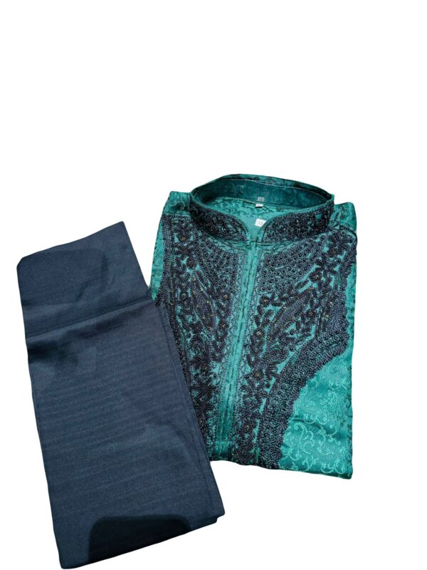 Green Silk Embroidery Men's Sherwani