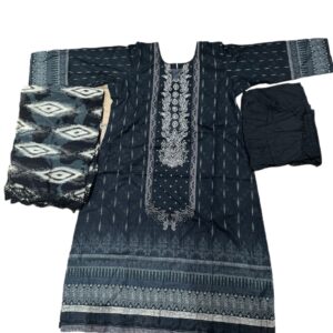 Luxury Digital Printed Embroidery Neck with Dupatta