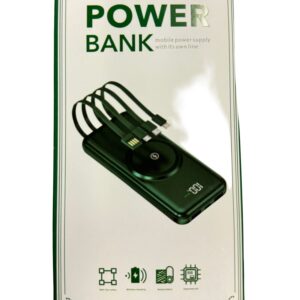 Portable Charger Power Bank with Built-In 4 Cable with Charging by Micro USB Interface