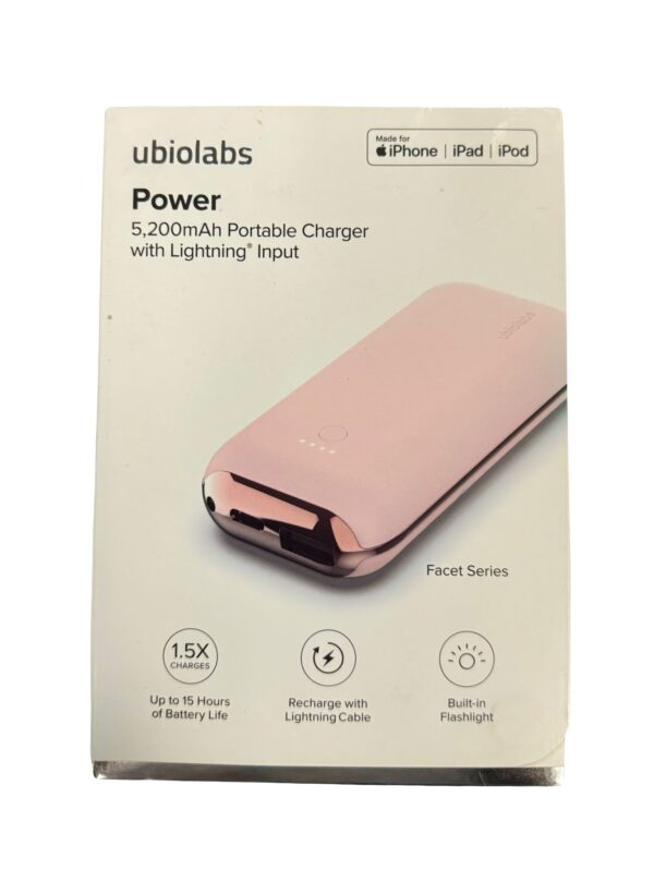 Ubio facet 5200 mAh Portable Power Bank with Lightening for iPhone, iPad, iPod - Image 2